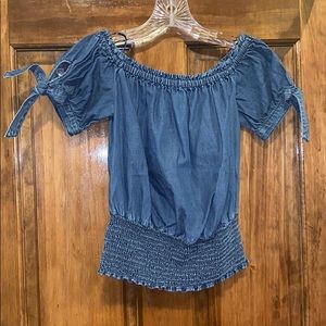 Express Jean off the shoulder crop top